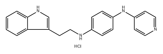 1,4-Benzenediamine, N1-[2-(1H-indol-3-yl)ethyl]-N4-4-pyridinyl-, hydrochloride (1:2) Structure