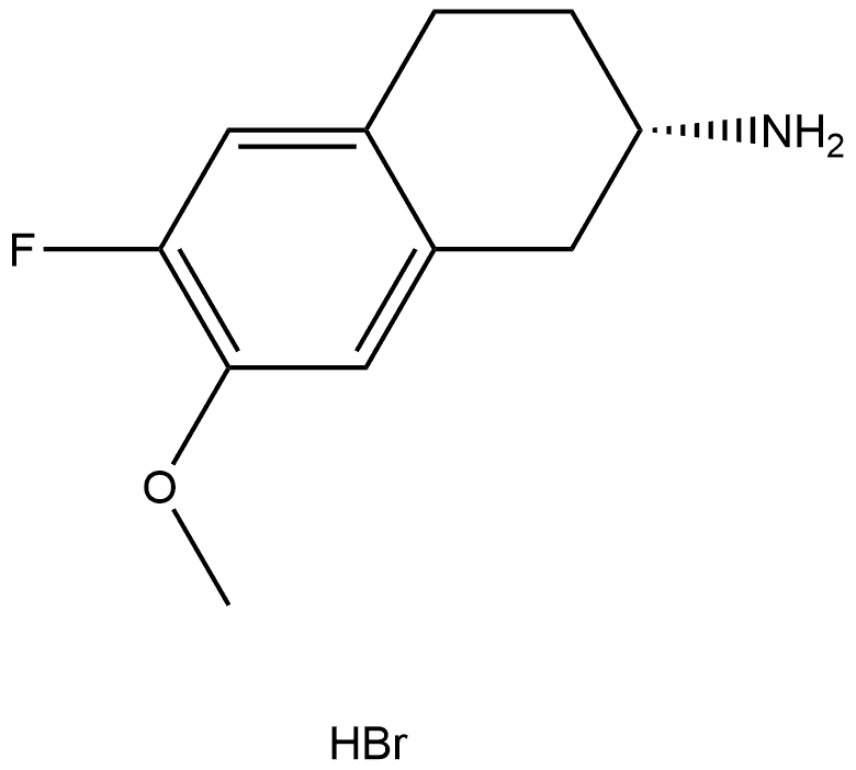 (S)-6-fluoro-7-methoxy-1,2,3,4-tetrahydronaphthalen-2-amine hydrobromide Structure