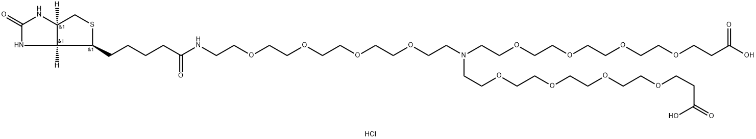 N-(Biotin-PEG4)-N-bis(PEG4-acid) HCl salt Structure