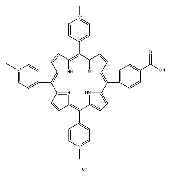 5-(4-carboxyphenyl)-10,15,20-(tri-N-methyl-4-pyridyl)porphyrin trichloride Structure