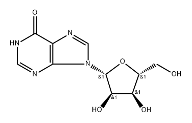 Hypoxanthine,9-β-DL-ribofuranosyl- Structure