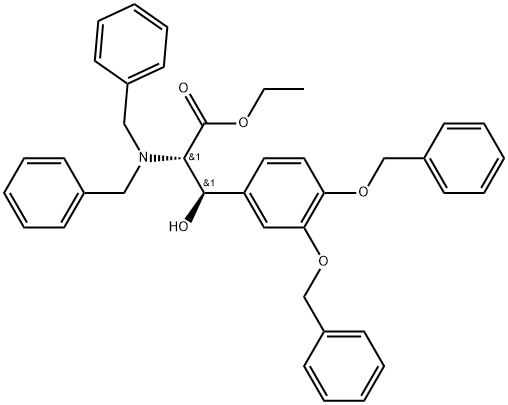 (βR)-β-Hydroxy-3-(phenylmethoxy)-N,N,O-tris(phenylmethyl)-L-tyrosine ethyl ester Structure