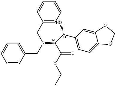 Ethyl (αS,βR)-α-[bis(phenylmethyl)amino]-β-hydroxy-1,3-benzodioxole-5-propanoate Structure