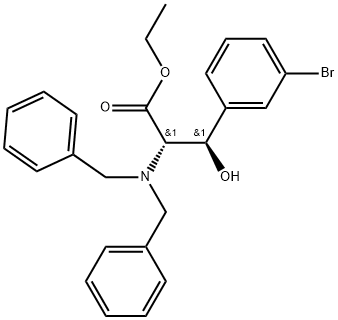 (βR)-3-Bromo-β-hydroxy-N,N-bis(phenylmethyl)-L-phenylalanine ethyl ester Structure