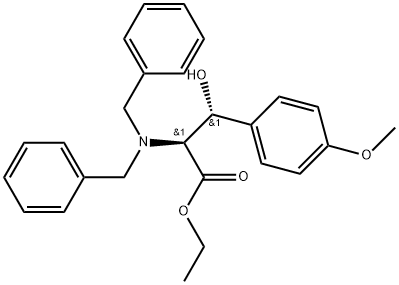 (βR)-β-Hydroxy-O-methyl-N,N-bis(phenylmethyl)-L-tyrosine ethyl ester Structure