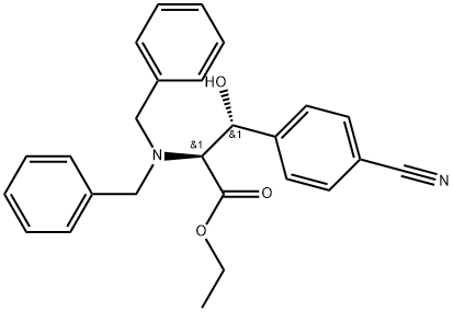 (βR)-4-Cyano-β-hydroxy-N,N-bis(phenylmethyl)-L-phenylalanine ethyl ester Structure