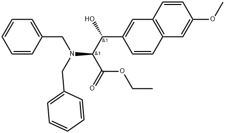 Ethyl (αS,βR)-α-[bis(phenylmethyl)amino]-β-hydroxy-6-methoxy-2-naphthalenepropan… Structure