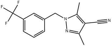 3,5-Dimethyl-1-3-(trifluoromethyl)phenylmethylpyrazol-4-carbonitrile Structure