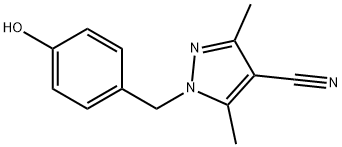 1-(4-Hydroxy-phenyl)methyl-3,5-dimethyl-1H-pyrazol-4-carbonitrile Structure