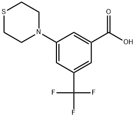 3-(4-Thiomorpholinyl)-5-(trifluoromethyl)benzoic acid Structure