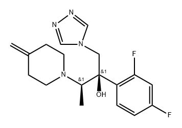 1-Piperidineethanol, α-(2,4-difluorophenyl)-β-methyl-4-methylene-α-(4H-1,2,4-triazol-4-ylmethyl)-, (αR,βR)- 구조식 이미지