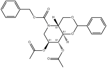 2,3-Di-O-acetyl-4,6-O-benzylidene-N-Cbz-1-deoxynojirimycin Structure