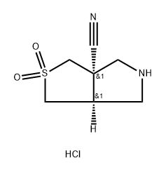 rac-(3aR,6aS)-2,2-dioxo-hexahydro-1H-2lambda6-thieno[3,4-c]pyrrole-3a-carbonitrile hydrochloride, cis Structure