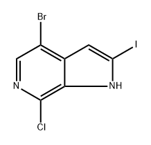 4-Bromo-7-chloro-2-iodo-1H-pyrrolo[2,3-c]pyridine 구조식 이미지