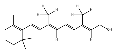 VITAMIN A (RETINOL)  (95% CHEMICAL PURITY)(10,14,19,19,19,20,20,20-D8, 90%) (50 PPM BHT) Structure