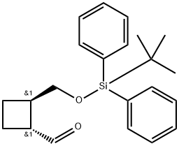 (1R,2R)-2-(((tert-Butyldiphenylsilyl)oxy)methyl)cyclobutane-1-carbaldehyde 구조식 이미지