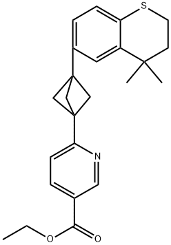 Ethyl 6-[3-(3,4-dihydro-4,4-dimethyl-2H-1-benzothiopyran-6-yl)bicyclo[1.1.1]pent-1-yl]-3-pyridinecarboxylate 구조식 이미지