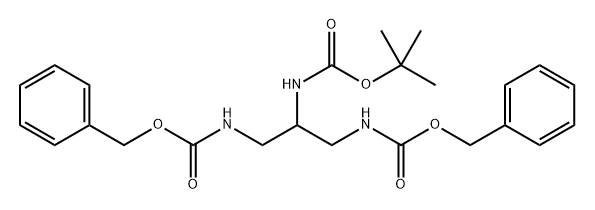 [2-benzyloxycarbonylamino-1-(benzyloxycarbonylaminomethyl)ethyl]carbamic acid tert-butyl ester Structure
