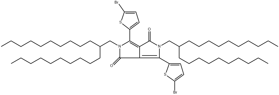 Pyrrolo[3,4-c]pyrrole-1,4-dione, 3,6-bis(5-bromo-2-thienyl)-2,5-bis(2-decyldodecyl)-2,5-dihydro- Structure