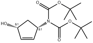 (1S-CIS)-BIS(1,1-DIMETHYLETHYL)-4-HYDROXY-2-CYCLOPENTENYLIMIDODICARBONATE Structure