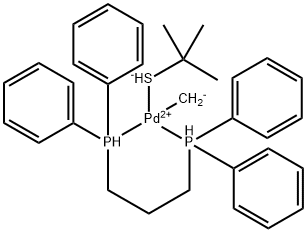 Palladium, methyl(2-methyl-2-propanethiolato)[1,3-propanediylbis[diphenylphosphine-κP]]-, (SP-4-2)- (9CI) 구조식 이미지