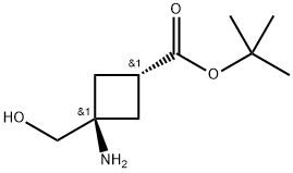 tert-butyl (1r,3r)-3-amino-3-(hydroxymethyl)cyclobutane-1-carboxylate Structure