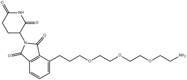 4-(3-(2-(2-(2-aminoethoxy)ethoxy)ethoxy)propyl)-2-(2,6-dioxopiperidin-3-yl)isoindoline-1,3-dione Structure
