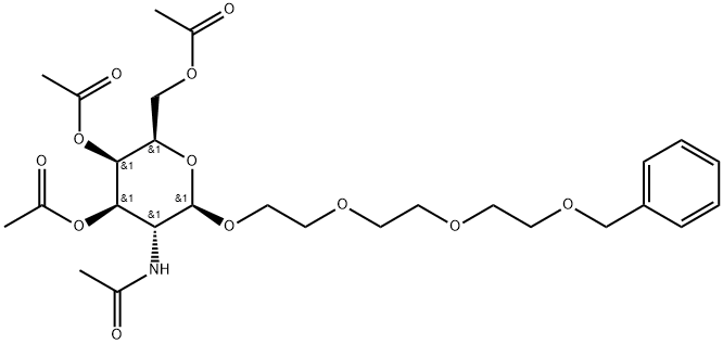 β-D-Galactopyranoside, 2-[2-[2-(phenylmethoxy)ethoxy]ethoxy]ethyl 2-(acetylamino)-2-deoxy-, 3,4,6-triacetate Structure