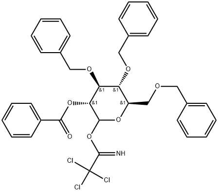 O-(2-O-benzoyl-3,4,6-tri-O-benzyl-D-glucopyranosyl)trichloroacetimidate 구조식 이미지