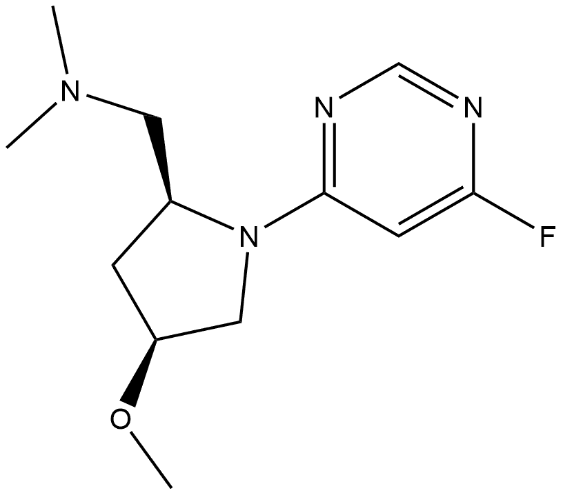 {[(2S,4S)-1-(6-fluoropyrimidin-4-yl)-4-methoxypyrrolidin-2-yl]methyl}dimethylamine Structure