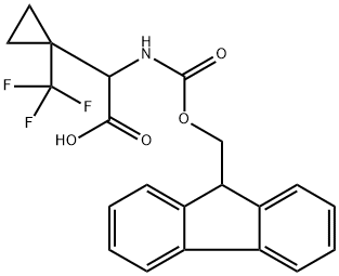 Cyclopropaneacetic acid, α-[[(9H-fluoren-9-ylmethoxy)carbonyl]amino]-1-(trifluoromethyl)- Structure