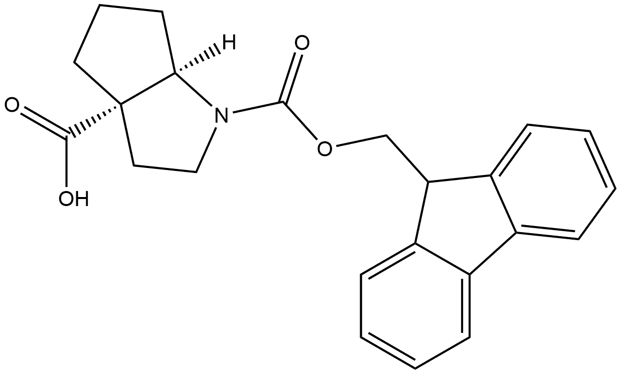 rac-(3aR,6aS)-1-{[(9H-fluoren-9-yl)methoxy]carbonyl}-octahydrocyclopenta[b]pyrrole-3a-carboxylic acid, cis Structure