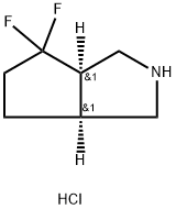 rac-(3aR,6aS)-4,4-difluoro-octahydrocyclopenta[c]pyrrole hydrochloride, cis 구조식 이미지