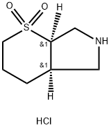 rac-(4aR,7aR)-octahydro-1lambda6-thiopyrano[2,3-c]pyrrole-1,1-dione hydrochloride, cis Structure