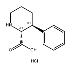 rac-(2R,3S)-3-phenylpiperidine-2-carboxylic acid hydrochloride, trans Structure