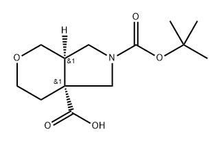 rel-(3aR,7aR)-2-(tert-Butoxycarbonyl)hexahydropyrano[3,4-c]pyrrole-7a(1H)-carboxylic acid Structure