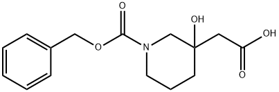 3-Carboxymethyl-3-hydroxy-piperidine-1-carboxylic acid benzyl ester Structure