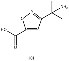 5-Isoxazolecarboxylic acid, 3-(1-amino-1-methylethyl)-, hydrochloride (1:1) Structure