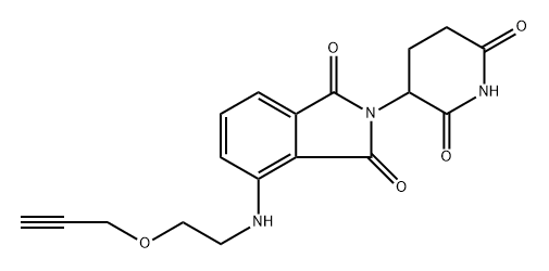 2-(2,6-dioxopiperidin-3-yl)-4-((2-(prop-2-yn-1-yloxy)ethyl)amino)isoindoline-1,3-dione Structure