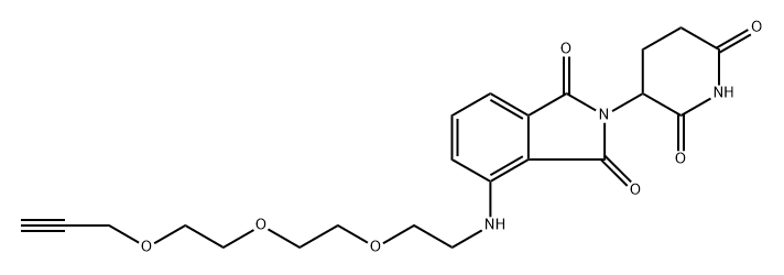 2-(2,6-dioxopiperidin-3-yl)-4-((2-(2-(2-(prop-2-yn-1-yloxy)ethoxy)ethoxy)ethyl)amino)isoindoline-1,3-dione Structure