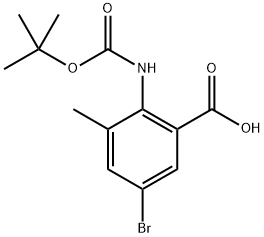 5-Bromo-2-((tert-butoxycarbonyl)amino)-3-methylbenzoic acid Structure