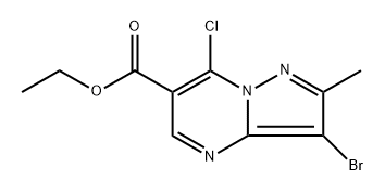 ethyl 3-bromo-7-chloro-2-methylpyrazolo[1,5-a]pyrimidine-6-carboxylate Structure