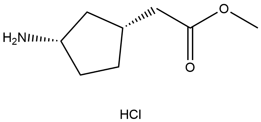 methyl 2-((1R,3S)-3-aminocyclopentyl)acetate hydrochloride 구조식 이미지