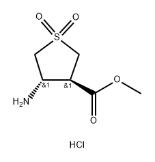 3-Thiophenecarboxylic acid, 4-aminotetrahydro-, methyl ester, 1,1-dioxide, HCl Structure