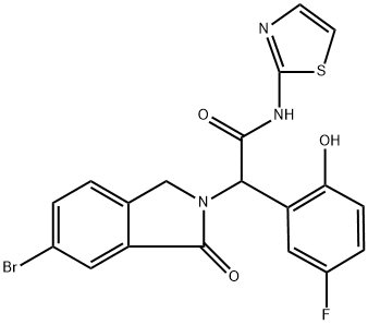 2-(6-bromo-1-oxoisoindolin-2-yl)-2-(5-fluoro-2-hydroxyphenyl)-N-(thiazol-2-yl)acetamide Structure