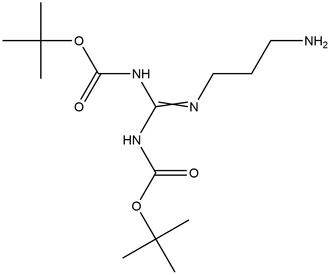 Carbamic acid, N,N'-[(3-aminopropyl)carbonimidoyl]bis-, C,C'-bis(1,1-dimethylethyl) ester Structure