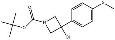 1,1-Dimethylethyl 3-hydroxy-3-[4-(methylthio)phenyl]-1-azetidinecarboxylate Structure