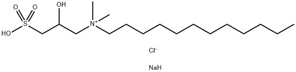 1-Dodecanaminium, N-(2-hydroxy-3-sulfopropyl)-N,N-dimethyl-, chloride, sodium salt (1:1:1) 구조식 이미지