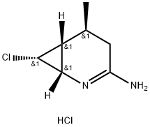 2-Azabicyclo[4.1.0]hept-2-en-3-amine, 7-chloro-5-methyl-, hydrochloride (1:1), (1S,5S,6R,7R)- 구조식 이미지