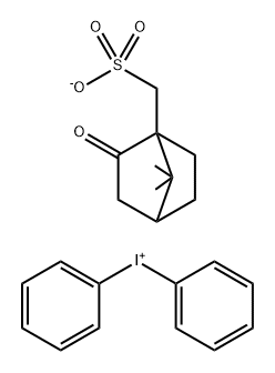 디페닐 이오도늄과 7,7-디메틸-2-옥소비사이클로[2.2.1]헵탄-1-메탄술폰산의 염류(1:1) 구조식 이미지